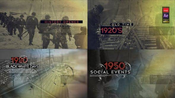 历史揭幕战V2战争时间线AE视频模板插图