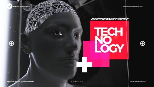 技术片头和介绍机器人动画AE视频模板插图