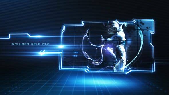 未来主义科技蓝光展示AE视频模板插图