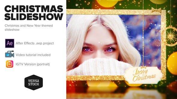 圣诞快乐新年快乐幻灯片AE视频模板插图