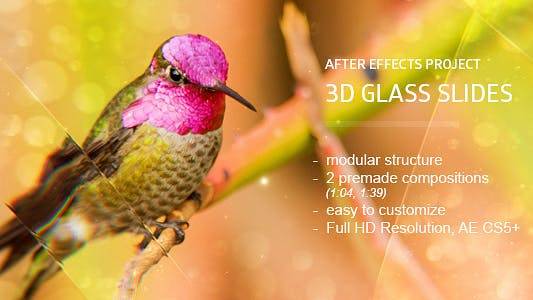 玻璃幻灯片3D视觉切换相册AE视频模板插图