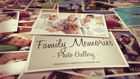 图片库-家庭记忆相册堆叠AE视频模板插图