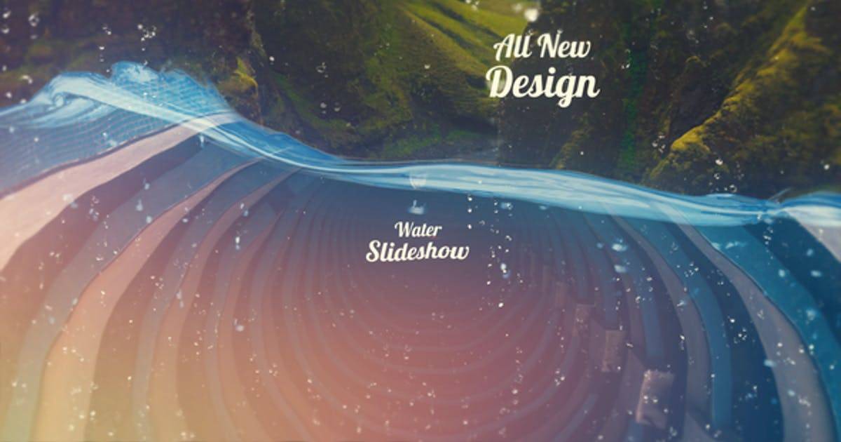 水上幻灯片艺术效果相册AE视频模板