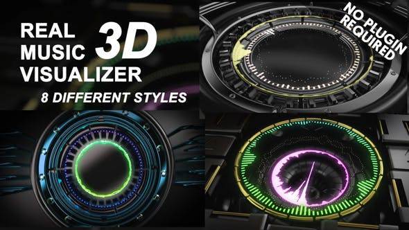 真正的3D音乐可视化器AE视频模板插图