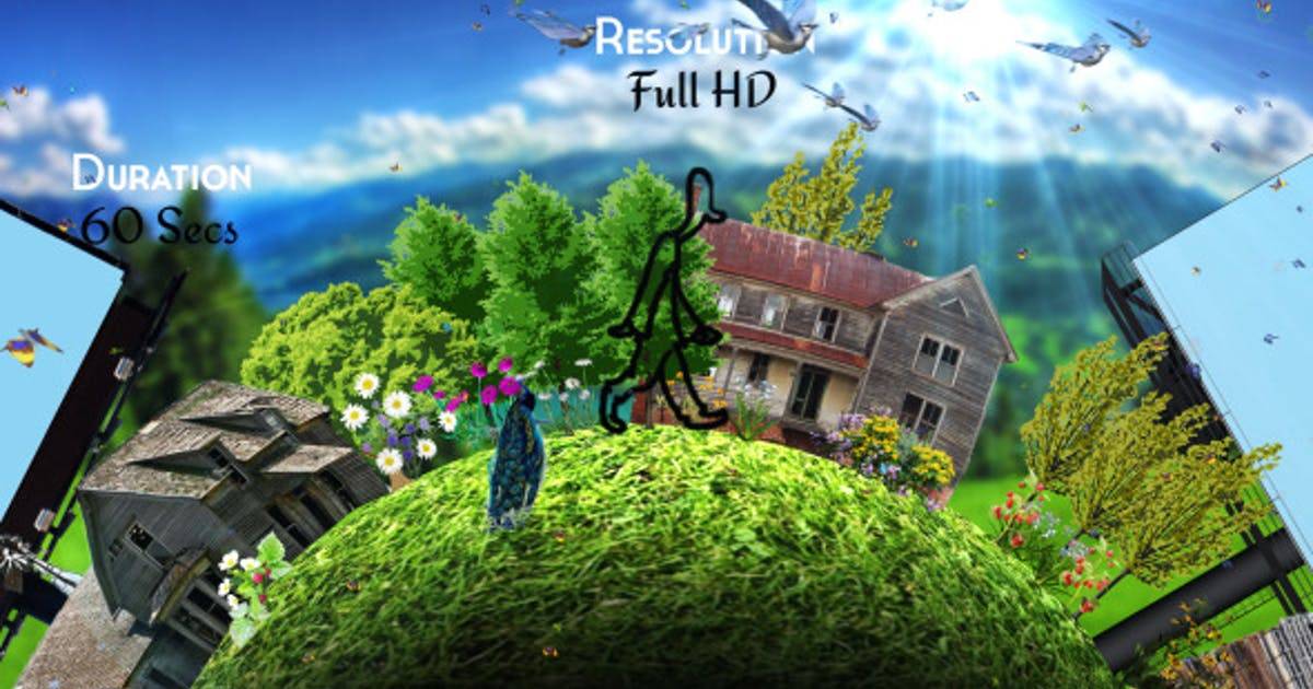 旅程3d地球动物园片头AE视频模板
