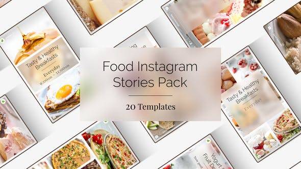 食物Instagram故事菜谱包装AE视频模板插图