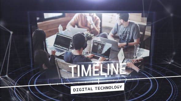数字技术时间轴科技年鉴AE视频模板插图