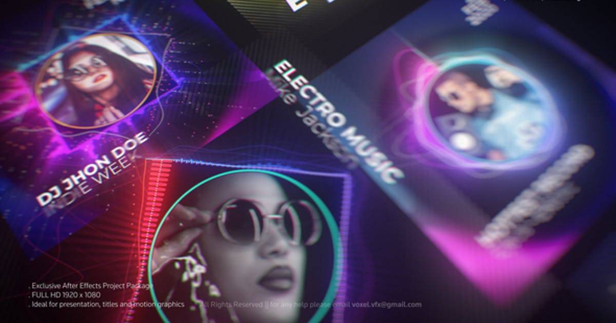 DJ艺术家音乐可视化器频谱播放器AE视频模板