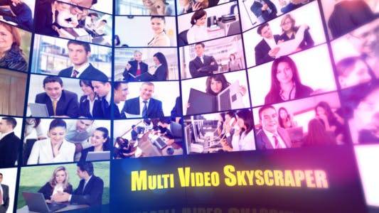 多视频摩天大楼电视墙企业宣传AE视频模板插图