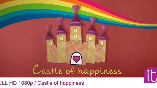 幸福城堡可爱卡通儿童相册AE视频模板插图