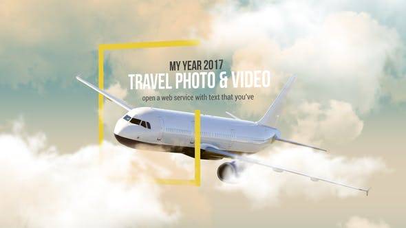 旅行照片飞机动画AE视频模板插图