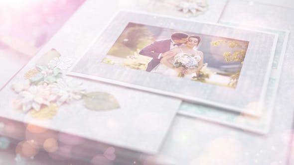 剪贴簿纸制浪漫婚礼相册AE视频模板插图
