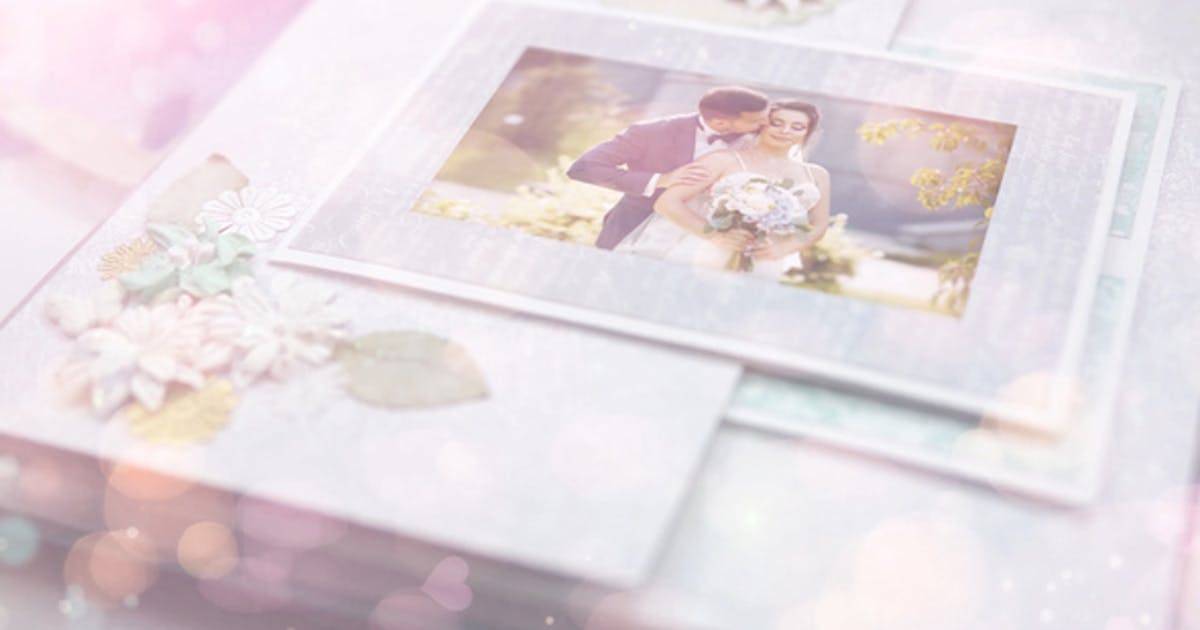 剪贴簿纸制浪漫婚礼相册AE视频模板