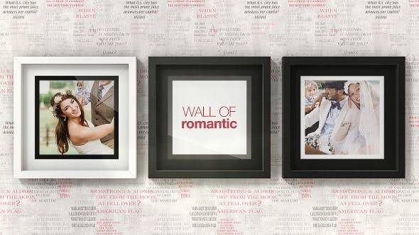 浪漫照片墙画廊相框AE视频模板插图