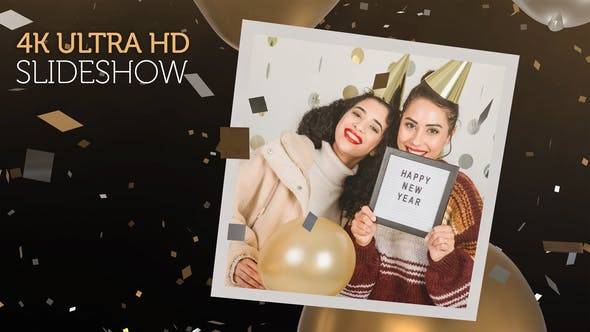 新年快乐 (4k幻灯片)喜庆AE视频模板插图