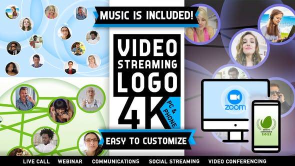 视频通话直播会议logo标志AE视频模板插图