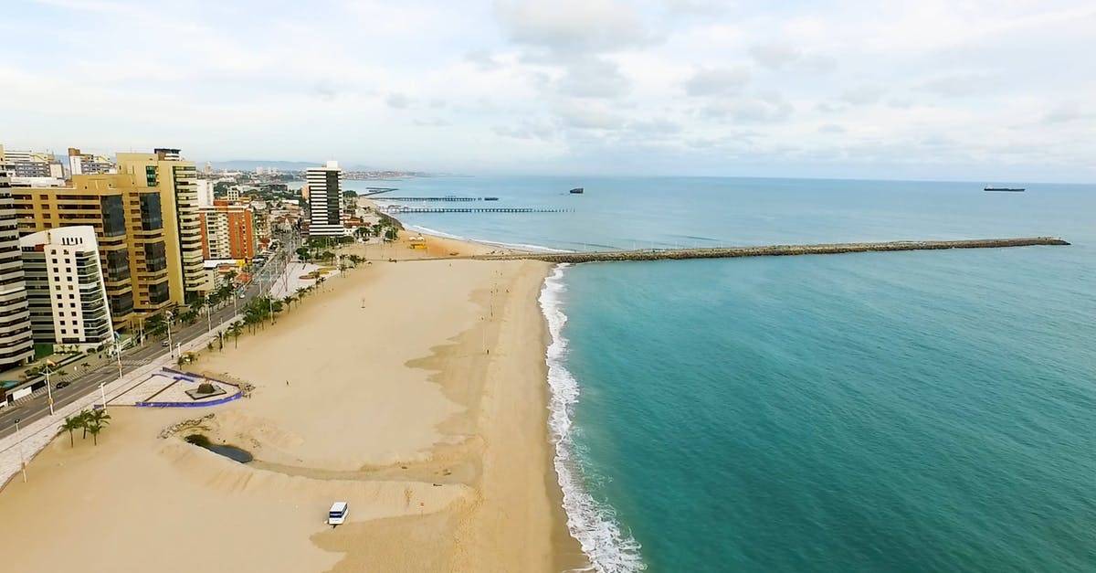 DJI航拍海边码头城市沙滩2k高清CC0视频素材