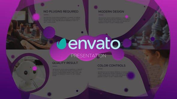 波浪演示企业介绍动画AE视频模板插图