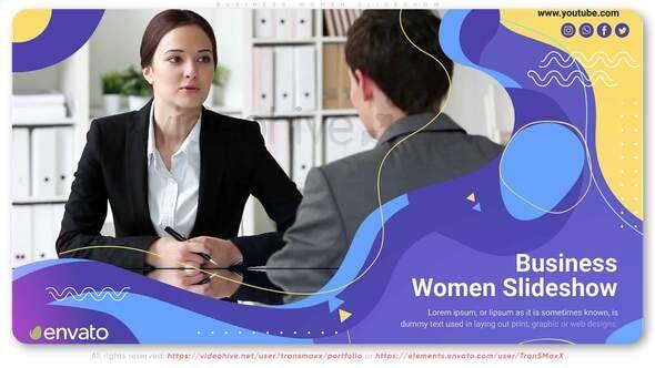 商业女性幻灯片企业动画AE视频模板插图