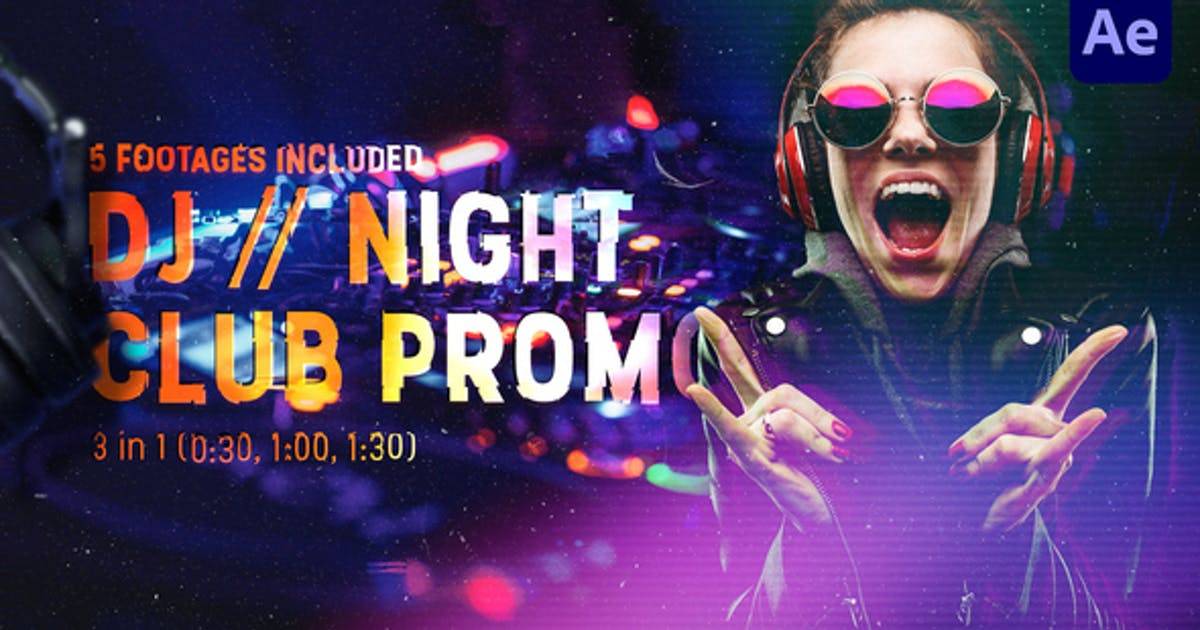 缩略图dj 夜总会club俱乐部片头ae视频模板