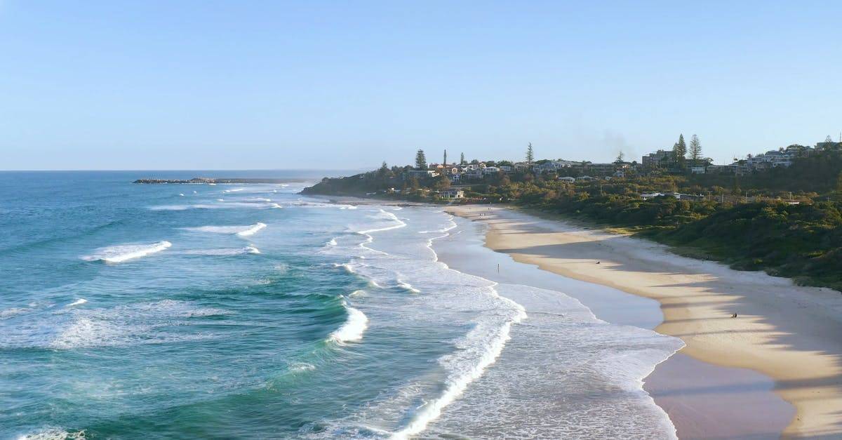 澳大利亚新南威尔士州海滩岸边4k分辨率, islans 航拍高清CC0视频素材