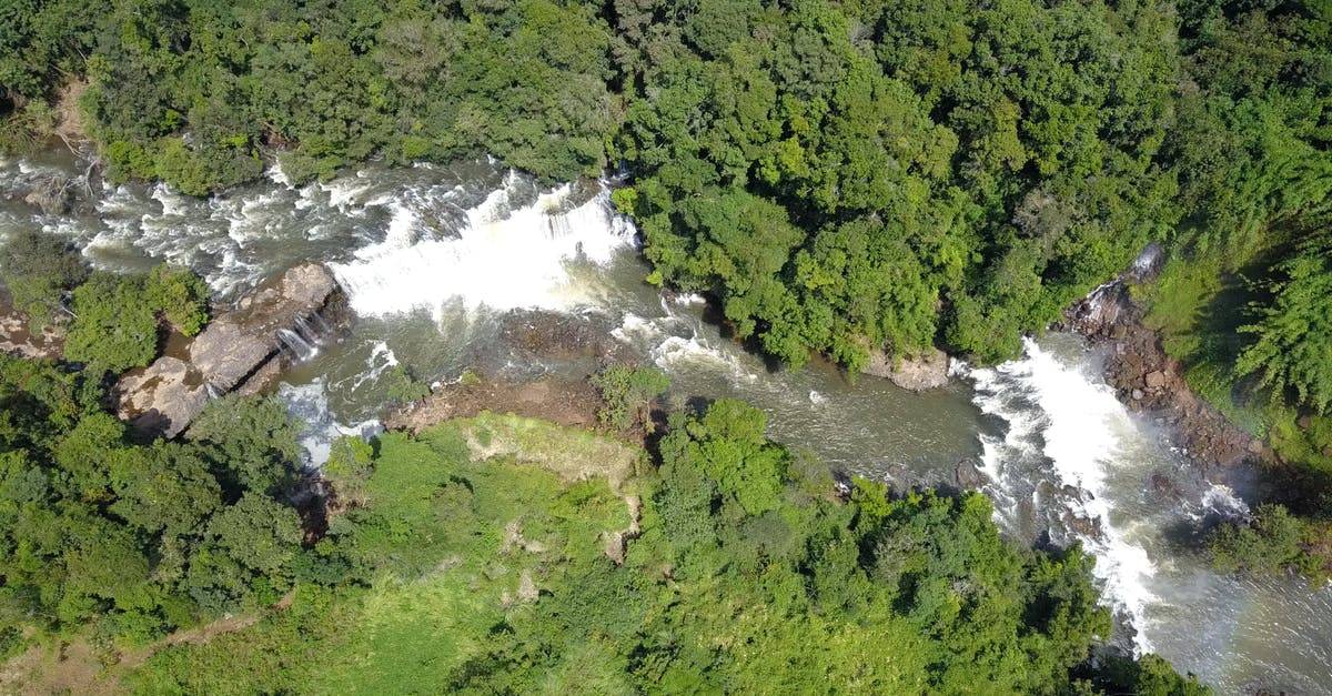 俯视图拍摄森林和河流4k航拍高清CC0视频素材插图