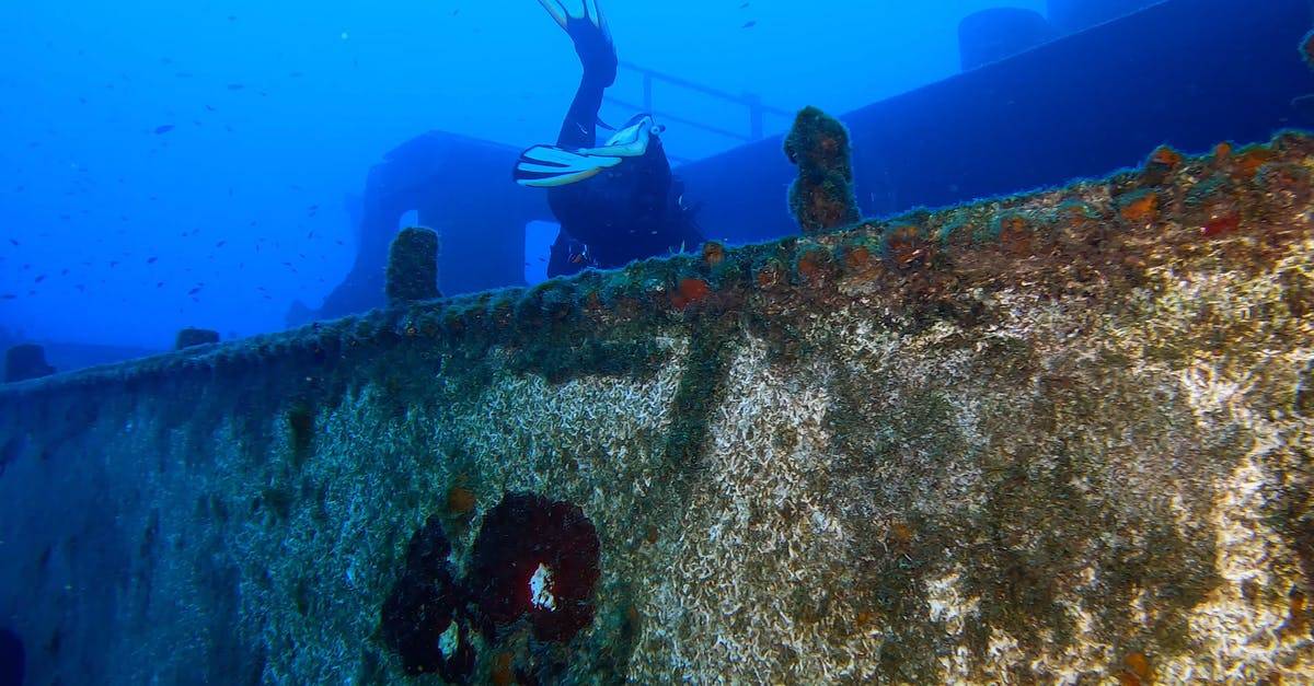 潜水拍摄沉船废墟, 残骇4k高清CC0视频素材