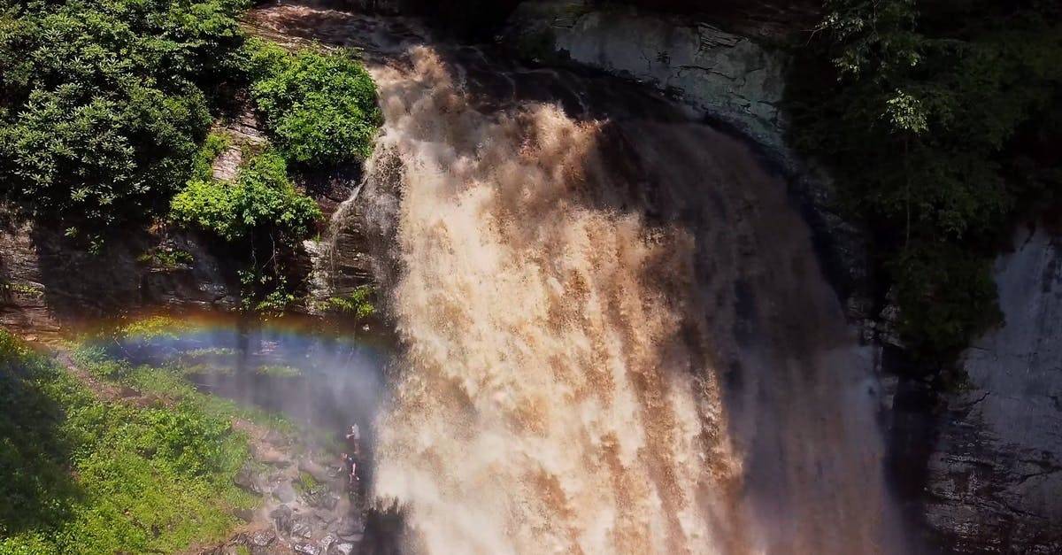 俯视图航拍瀑布和山峰4k高清CC0视频素材插图