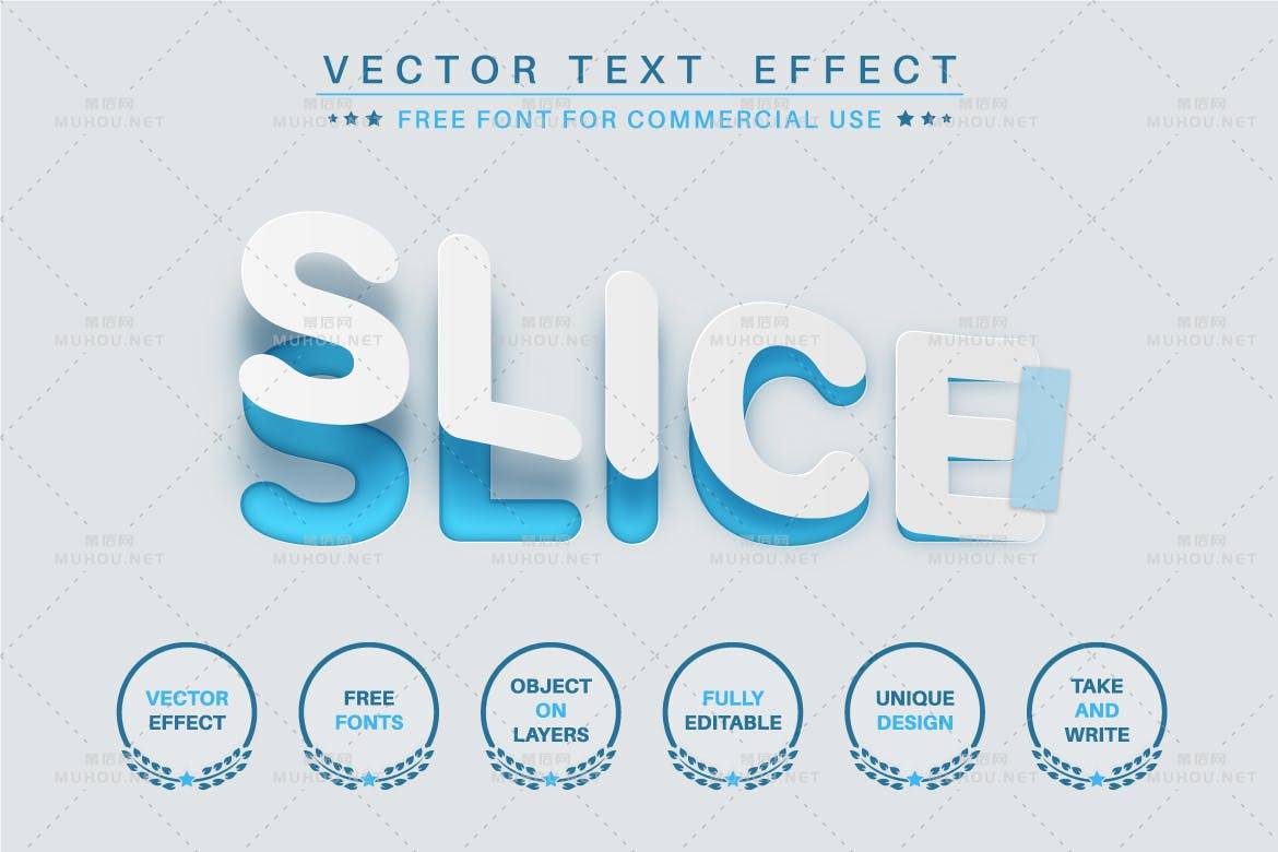 3D立体剪纸撕纸风格illustrator文字图层样式-AI，EPS插图2