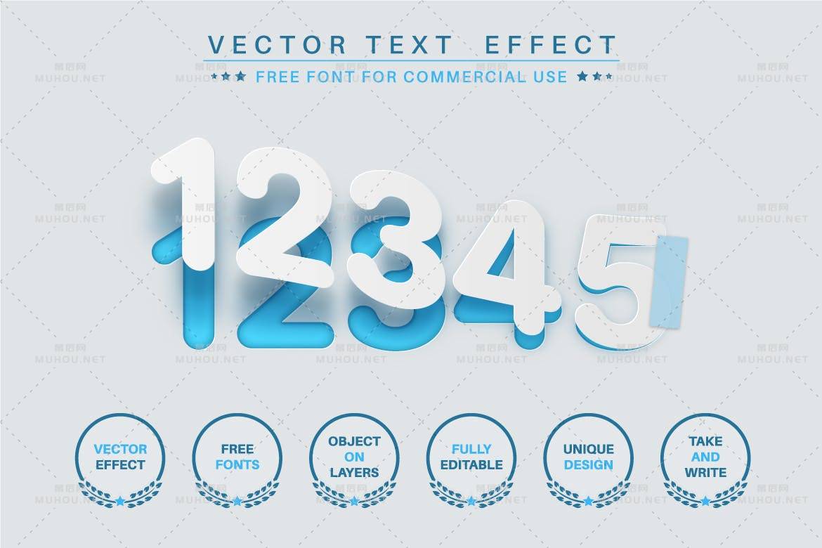 3D立体剪纸撕纸风格illustrator文字图层样式-AI，EPS插图4