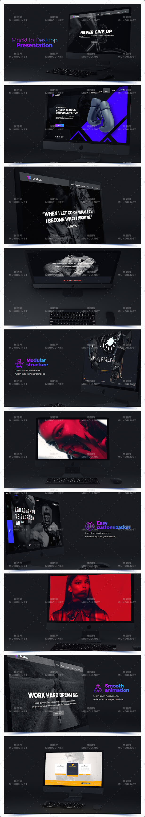 苹果电脑样机网页网站演示AE视频模板[2.88GB,AEP]插图