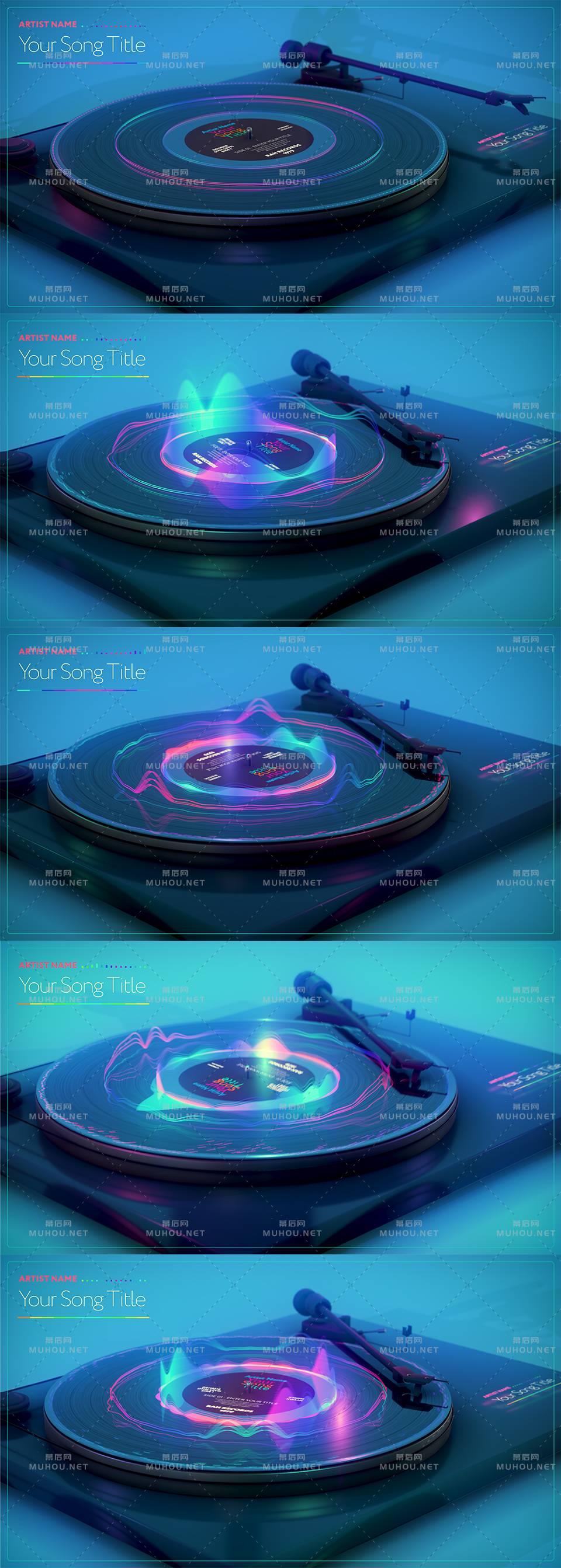 音乐转盘可视化器视频ae素材插图