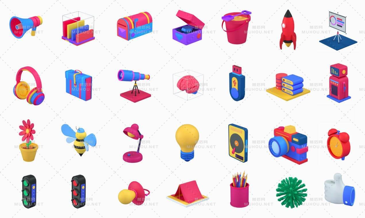 推荐一个大量精心创建的3D样式图标集插图6