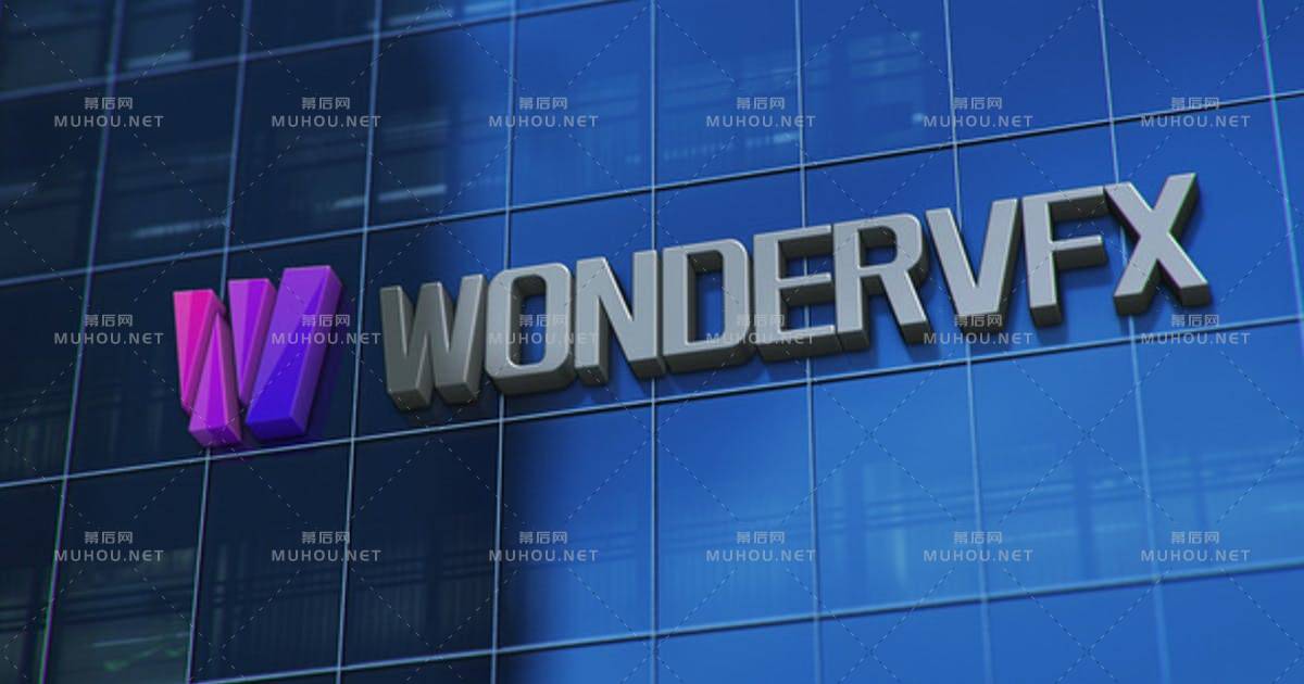 楼房建筑物上的LOGO标志样机AE视频模板