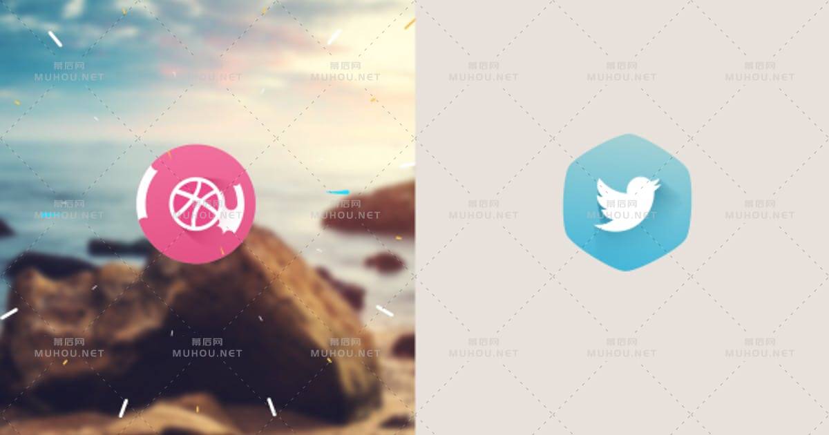 形状标志logo动画片头AE视频模板