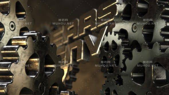 超酷机械齿轮运动logo标志AE视频模板插图