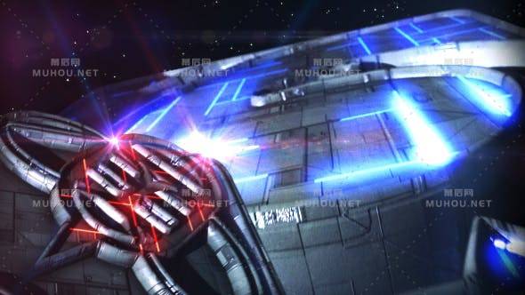 星际飞船高科技logo标志AE视频模板插图