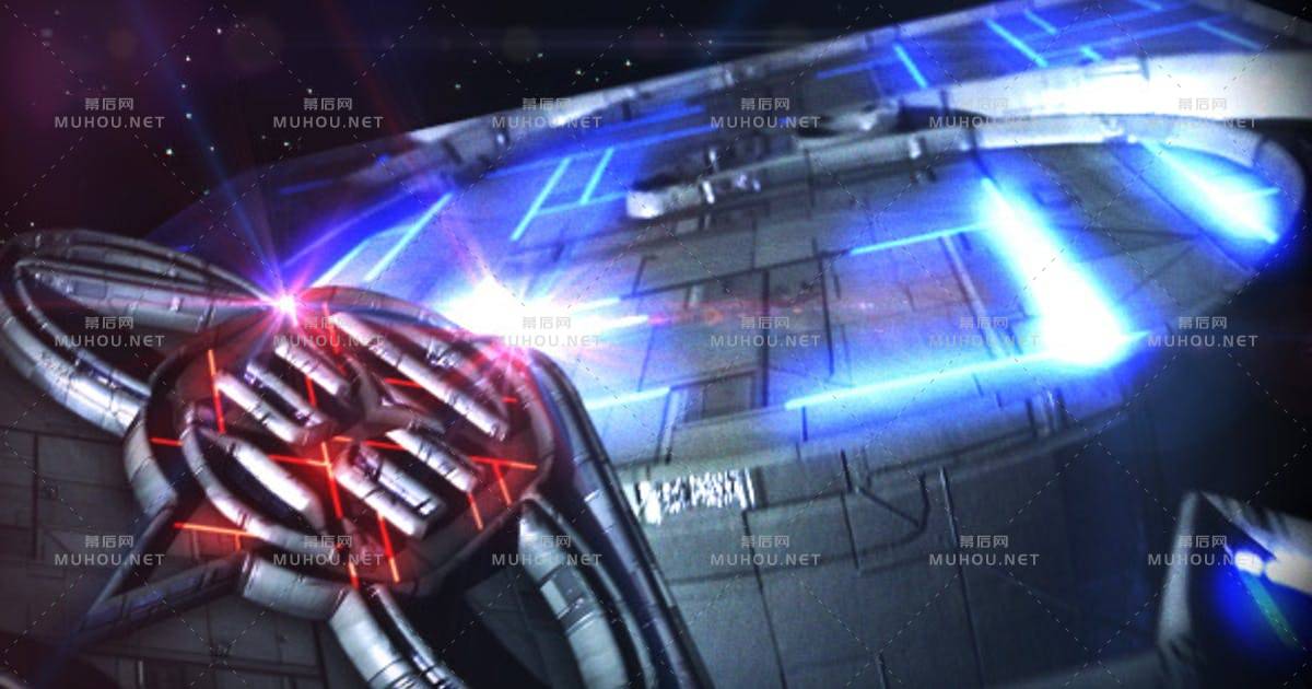 星际飞船高科技logo标志AE视频模板