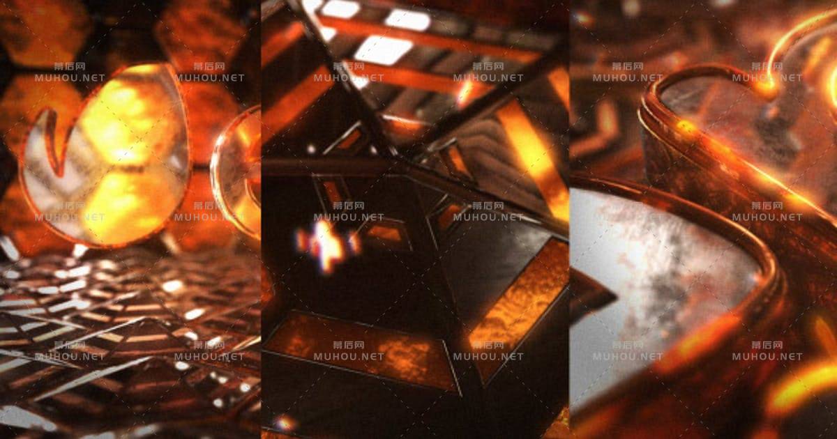 火焰燃烧的金属logo标志AE视频模板