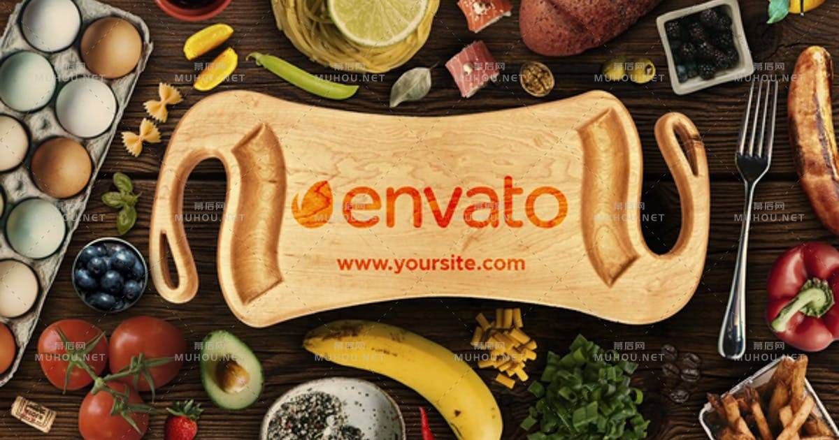 食品创意桌面logo标志AE视频模板