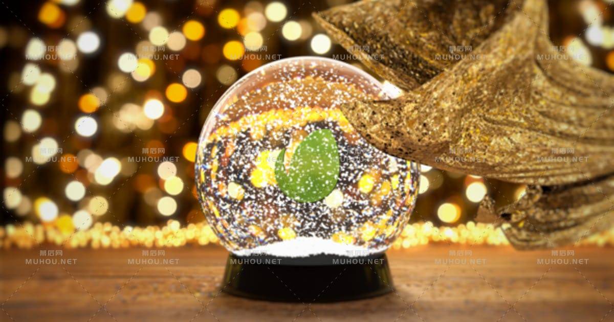 圣诞雪球节日logo标志AE视频模板