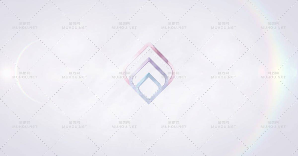 干净烟雾中的logo标志和彩虹光效AE视频模板