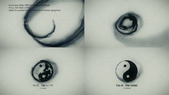 中国风太极形成logo动画AE视频模板插图