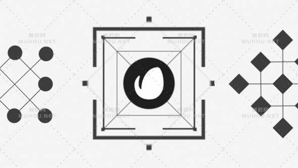 点线面组成mg动画logo标志2AE视频模板插图
