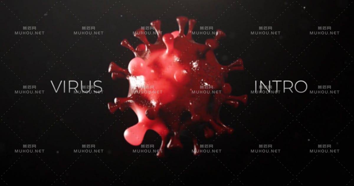 缩略图冠状病毒标志3d模拟动画揭示AE视频模板