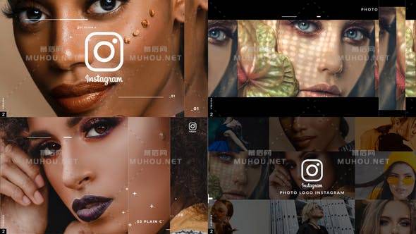 Instagram多照片聚合照片logo标志AE视频模板插图