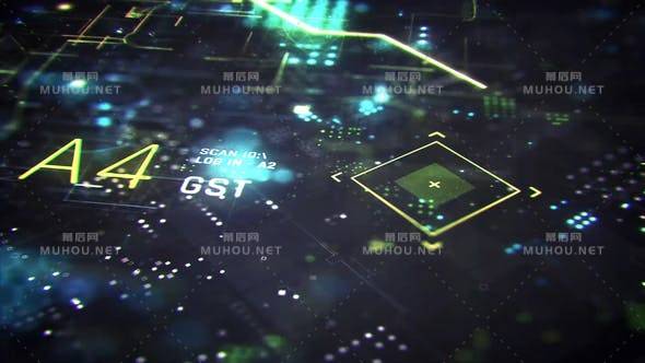 科幻未来平视显示器logo标志揭示AE视频模板插图