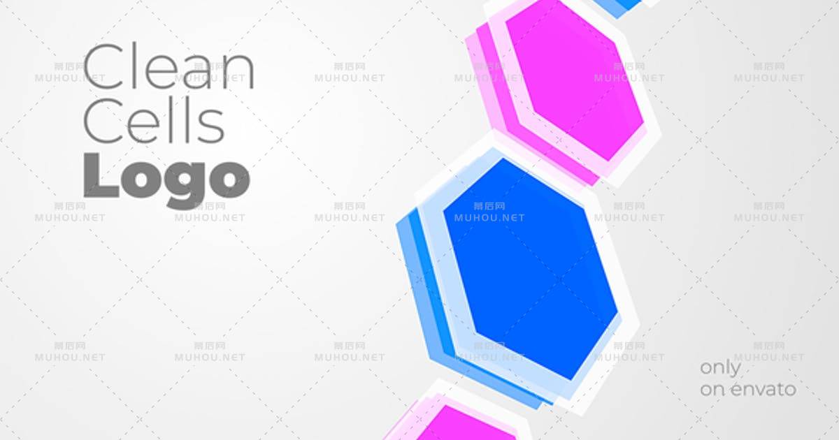 六边形医疗细胞logo标志AE视频模板