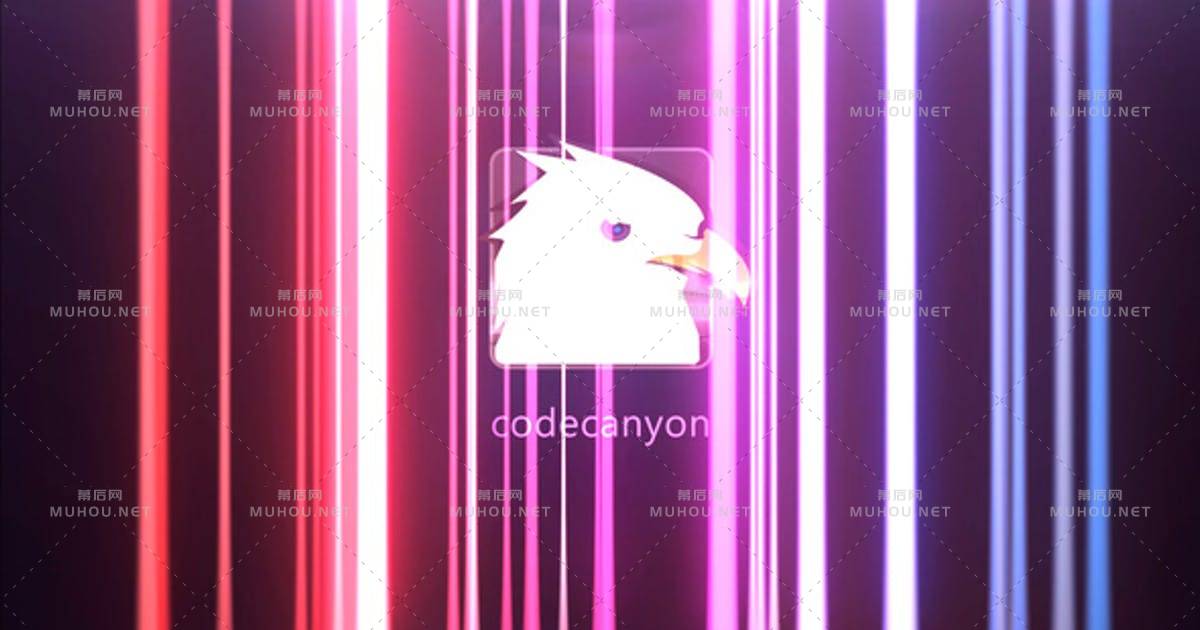 发光线条舞台logo标志AE视频模板