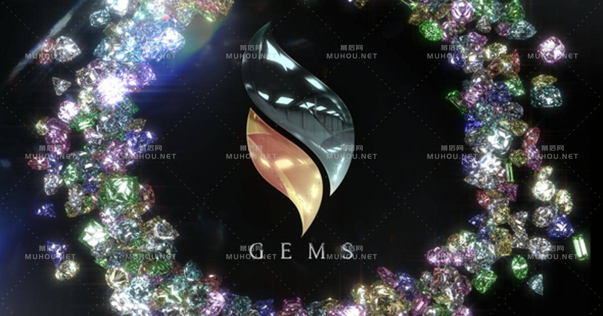 宝石logo标志显露AE视频模板